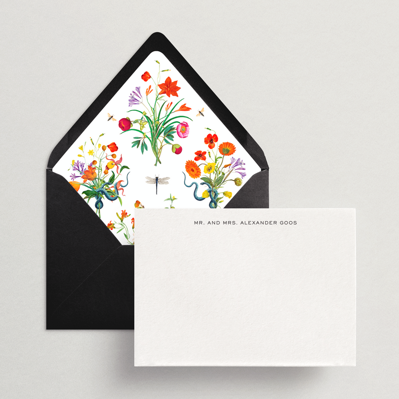 Personalized Floral Stationary with Envelopes, FLAT OR FOLDED