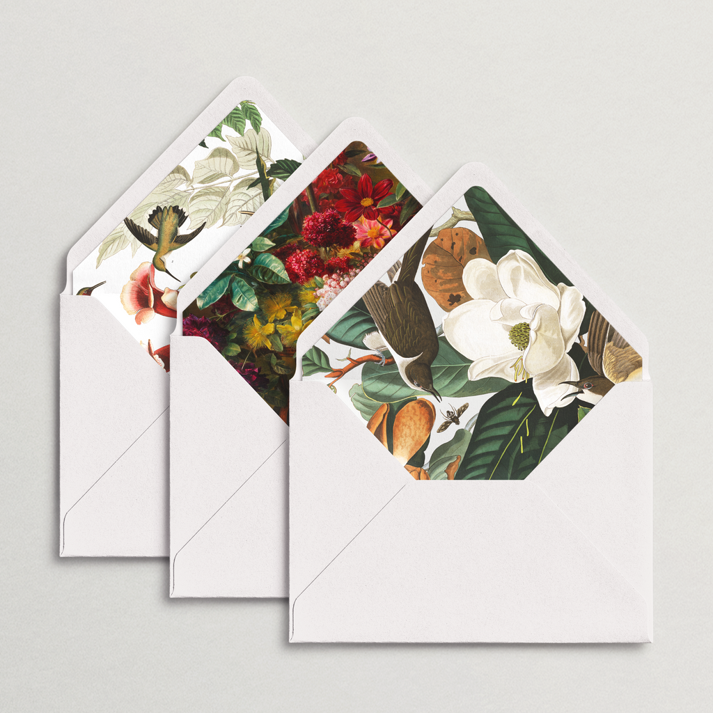 Rudi Nudi Envelopes and Peony Envelope Liners, Watercolor Floral Envelope Liners, Pack of x50, PLEASE CONTACT US orders before purchasing